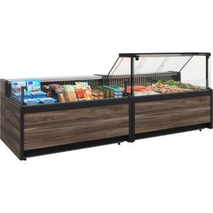 Витрина холодильная Carboma GC111 SM 1,5-1 (1008 Темный дуб) (газлифт, без боковин) - Изображение 3