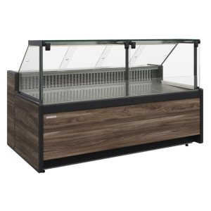 Витрина холодильная Carboma GC111 SM 1,5-1 (1008 Темный дуб) (газлифт, без боковин)