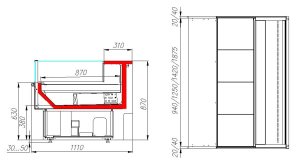 Витрина холодильная Carboma GC110 SM 1,25-2 (ВХСо-1,25 Carboma CG 110) (сталь) - Изображение 2