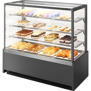 Витрина кондитерская Chilz VETE KUB 130 серый муар, металлик