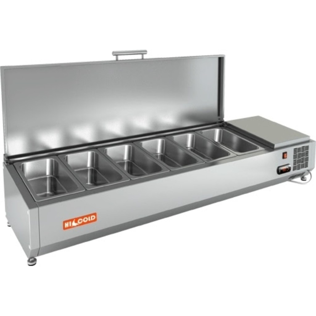 Витрина холодильная для ингредиентов HICOLD VRTU 1390 к PZ3 (1/3)