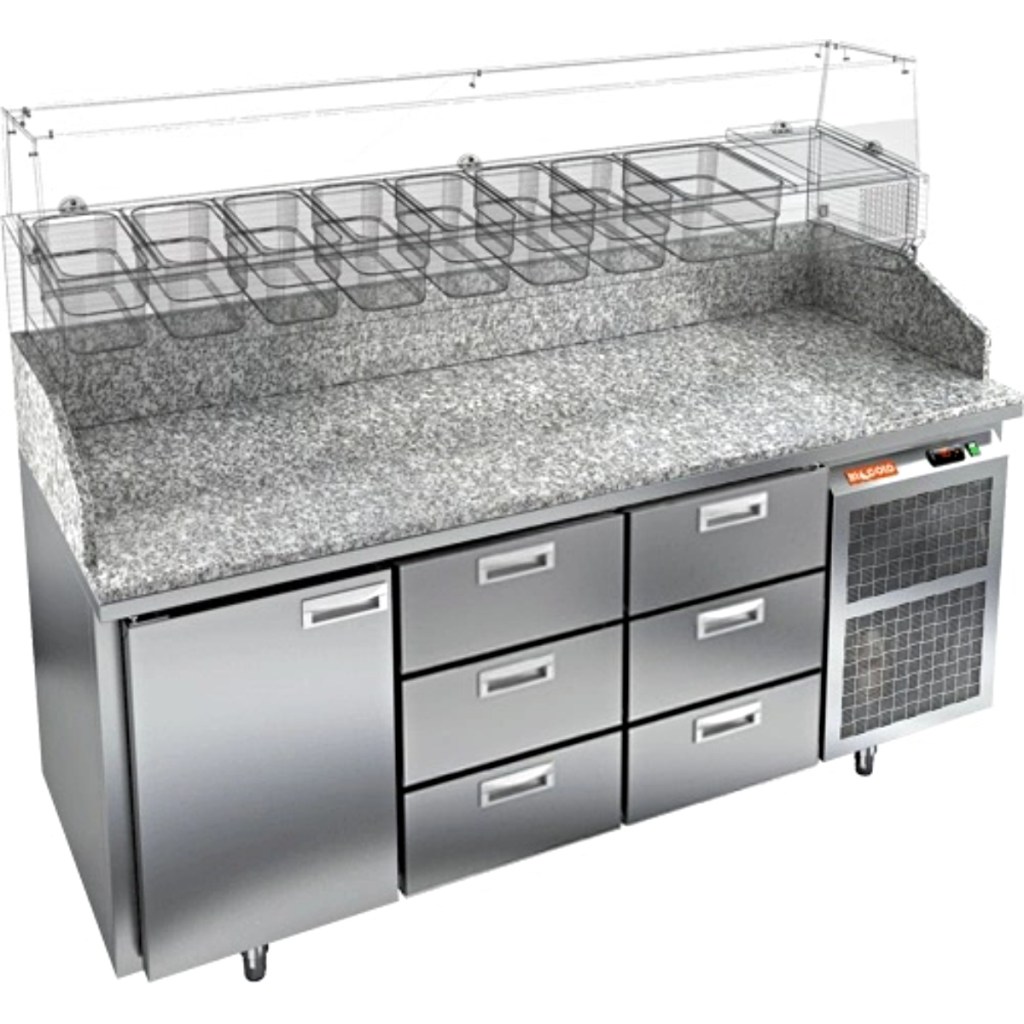Стол холодильный для пиццы HiCold PZ3-133/GN камень