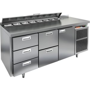 Стол холодильный для салатов HiCold SL2-321GN (1/6) с крышкой