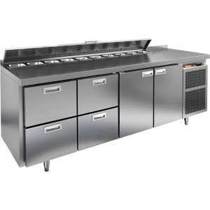 Стол холодильный для салатов HiCold SL2-2211GN (1/6) с крышкой