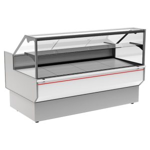 Витрина холодильная Carboma GC95 SM 1,8-1 (ВХС-1,8 Carboma GC95) (0011-9003 боковины серые, декор белый)