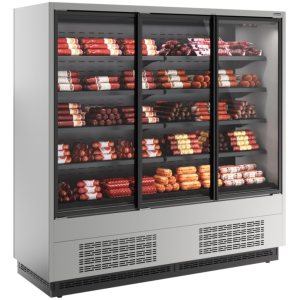 Горка холодильная Carboma FC20-07 VV 1,9-1 0300 STANDARD фронт X1 (версия 2.0) (9006-9005) (бок металл)