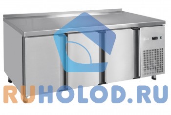 Стол холодильный Abat СХС-60-02 с бортом (дверь-стекло, дверь-стекло, дверь)