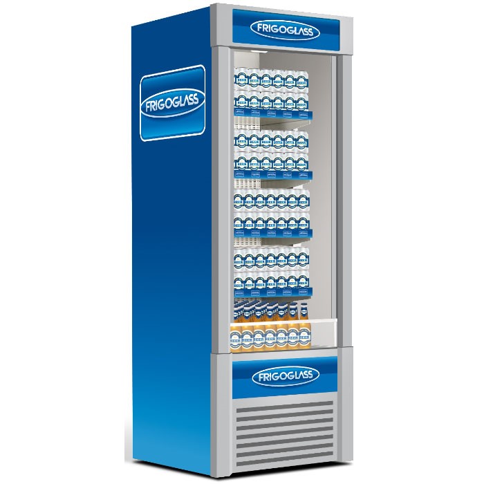 Шкаф холодильный Frigoglass OPM Серый / Прозрачные пристенки/4 полки / 4 ЦД/ Контроллер/ Ночная штора/ 33098