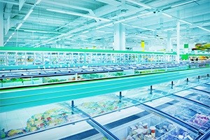 Размещение замороженных товаров.