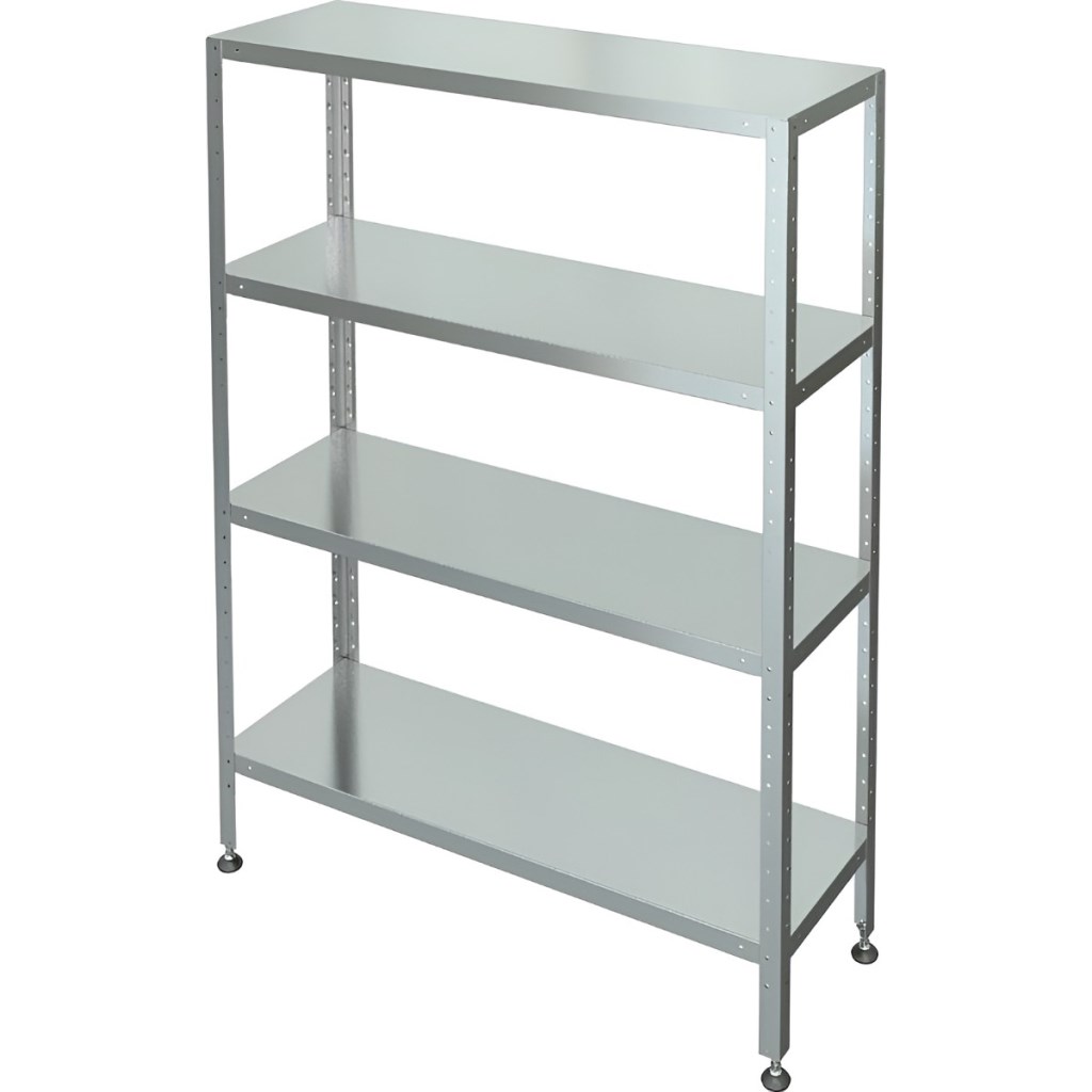 Стеллаж с 4-я сплошными полками МХМ С-4-0,3/0,95/1,8 (нержавейка) 