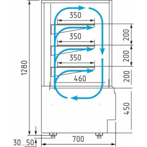 Витрина кондитерская Carboma KC70 VV 1,3-1 Standard Паттерн (0105 Венге) - Изображение 2