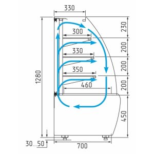 Витрина кондитерская Carboma K70 VM 1,3-2 Standart Паттерн открытая (0110 Мариель) - Изображение 2